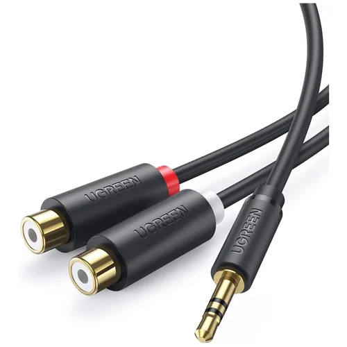 UGREEN 10547 AV109 3.5mm Male to 2 RCA 25cm Female Cable