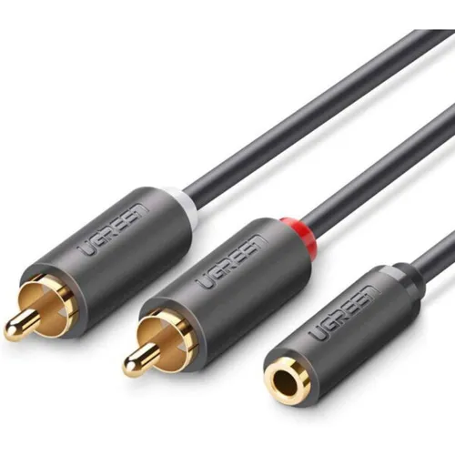 UGREEN 10588 3.5mm Female to 2RCA Male Audio Cable 1m -Grey