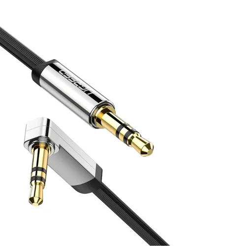 Ugreen 10598 3.5mm Male to 3.5mm Male Straight Angle Flat Cable 1M (Black)