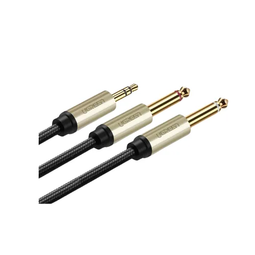 Ugreen 10615 3.5mm TRS To Dual 6.35mm TS Audio Cable 2m - Gray
