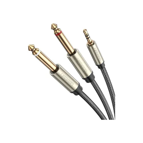Ugreen 10618 3.5mm TRS To Dual 6.35mm TS Audio Cable 3m Gray