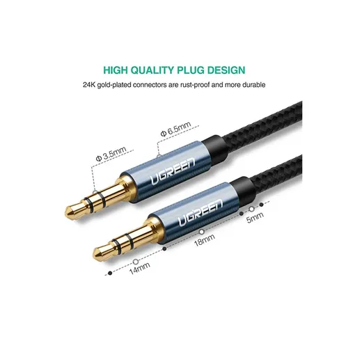 UGREEN 10687 3.5MM Gold Plated 2M AUX Cable