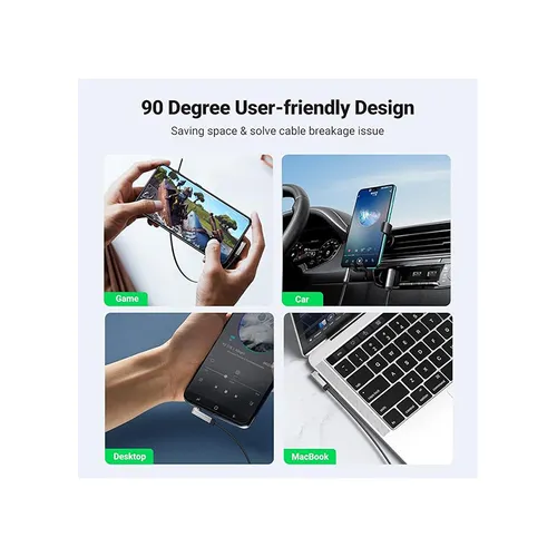 UGREEN 10728 3.5mm straight to 90 Degree 3M AUX Cable