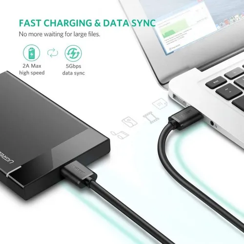 UGREEN 10843 USB 3.0 A male to Micro B 3.0 male cable 2M