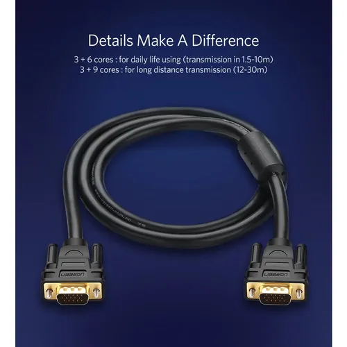 UGREEN 11633 VGA Male to Male 10M Cable