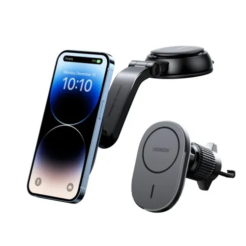 UGREEN 15120 Magnetic Car Holder With Wireless Charger A/C and Dashboard