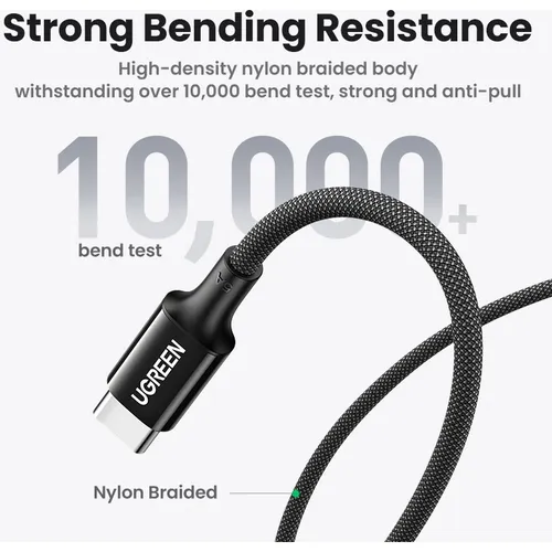 UGREEN 15275 100W 5A Max Type-C to Type-C PD Silicone Braided 1M Fast Charging Cable