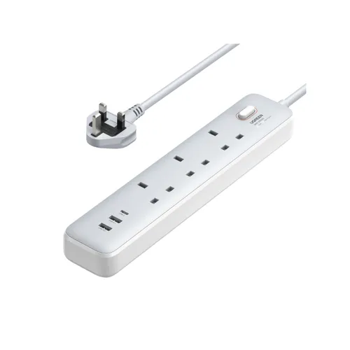 UGREEN 15461 3-Outlet Surge Protection Extension Code with 30W Type-C Port + Dual USB Ports