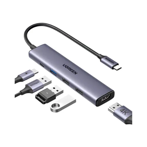 UGREEN 15495 USB C Hub 5 in 1 Multiport Adapter 4K HDMI CM478