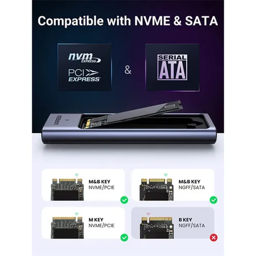 UGREEN 15511 M.2 NVMe Sata SSD Enclosure