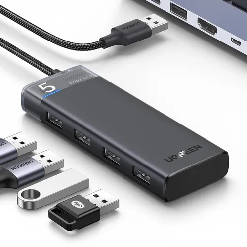 UGREEN 15548 USB to 4 USB Ports 3.0 (5Gbps) Hub with Type-C Power Supply