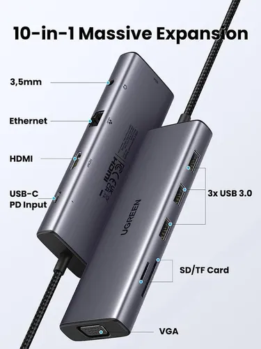 UGREEN 15601 10-in-1 USB-C Hub Adapter