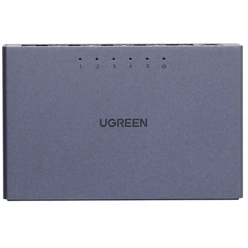 UGREEN 15641EU 5-Port Gigabit Ethernet Switch Aluminum With EU Adapter