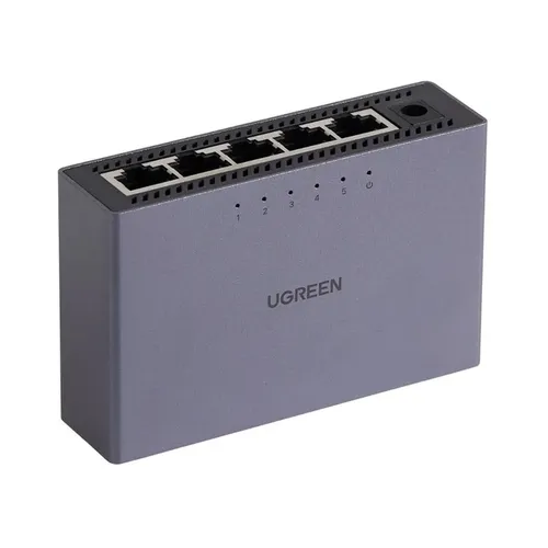 UGREEN 15641EU 5-Port Gigabit Ethernet Switch Aluminum With EU Adapter