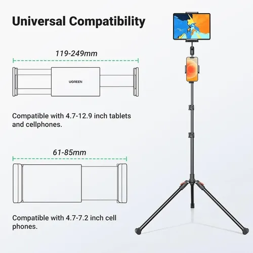 UGREEN 15647 2-in-1 Tablet & Phone Adjustable Tripod Stand