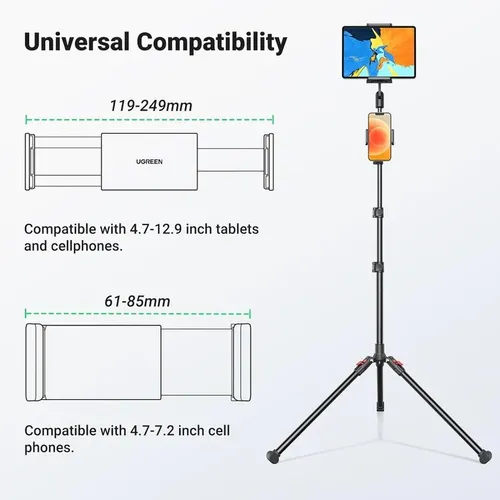 UGREEN 15647 2-in-1 Tablet &amp; Phone Adjustable Tripod Stand