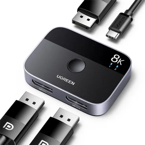 UGREEN 15708 8K 30Hz HDMI DisplayPort Bi-Directional Switch