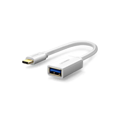 Ugreen 15CM USB Type-C Male to USB 3.0 Type-A Female OTG Cable - White (30702)