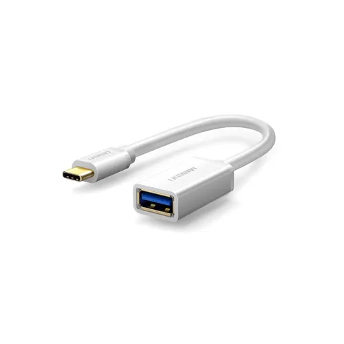 Ugreen 15CM USB Type-C Male to USB 3.0 Type-A Female OTG Cable – White (30702)