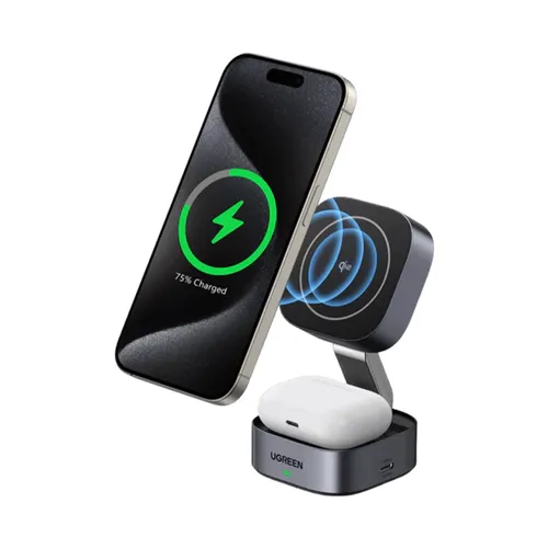 Ugreen 2-in-1 Magnetic Wireless 25W Charger for IPhone + AirPods - 35316