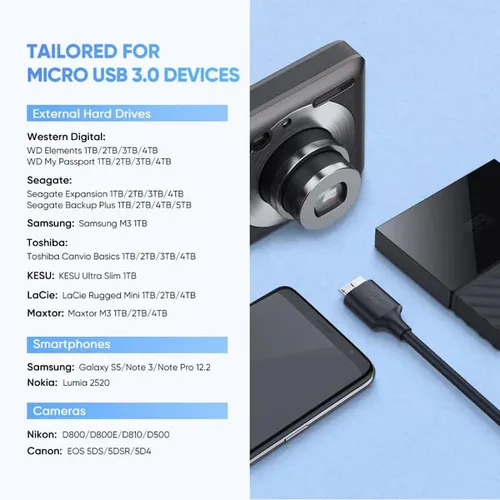 UGREEN 20103 USB C to Micro-B 3.0 Cable