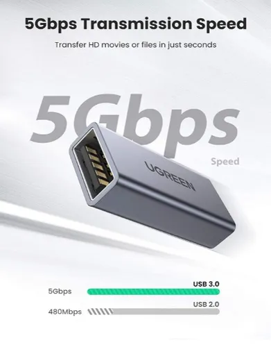UGREEN 20119 USB 3.0 A/F To A/F Aluminum Case Adapter
