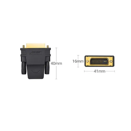 Ugreen 20124 DVI 24+1 Male To Hdmi Female Adapter - Black