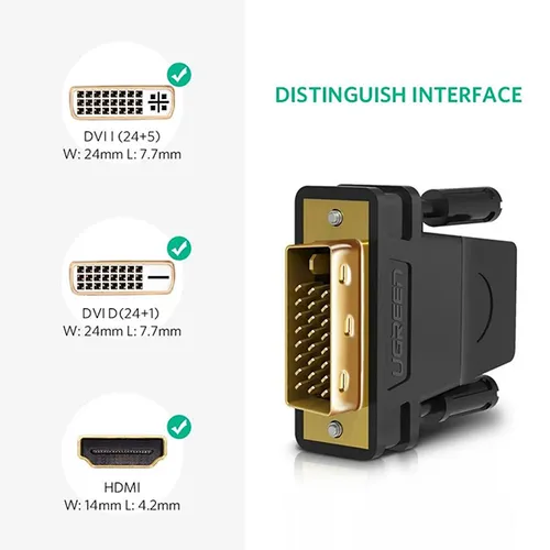 UGREEN 20124 HDMI Female to DVI-D 24+1 Male Adapter