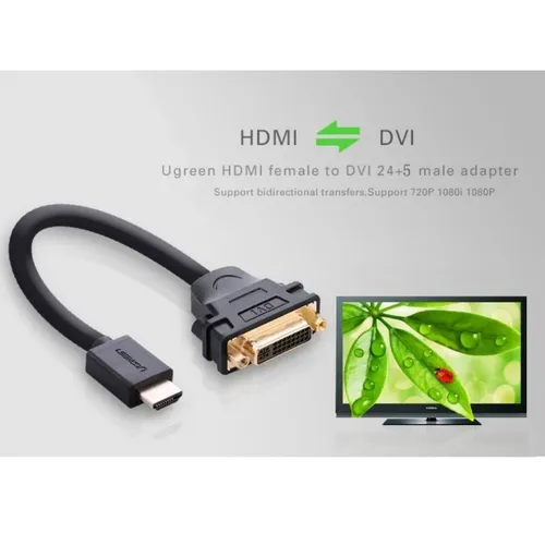 UGREEN 20136 HDMI Male to DVI Female Adapter 22CM Cable