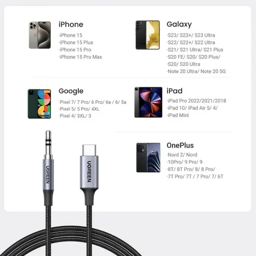 UGREEN 20192 USB-C to Aux Audio Cable