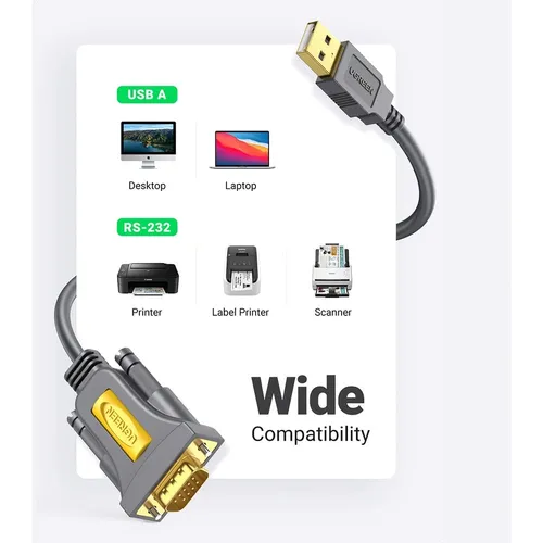 UGREEN 20211 USB to DB9 RS-232 Adapter 1.5M Cable