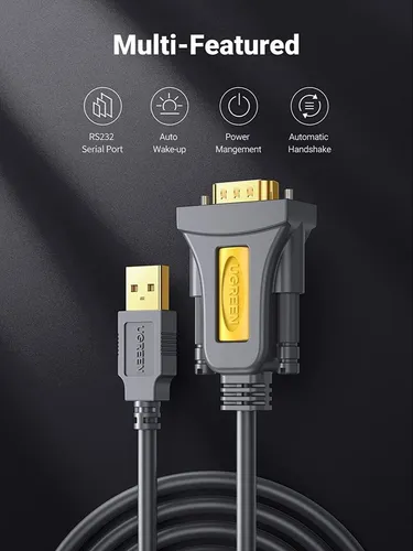 UGREEN 20222 USB To DB9 RS 232 Adapter Cable Size 2 M