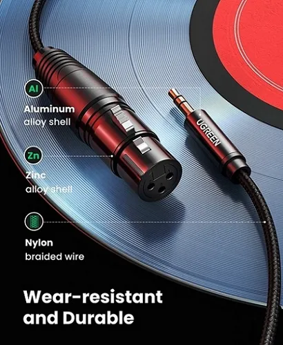 UGREEN 20244 2M 3.5mm Three-Pole Male To XLR Female Audio Cable