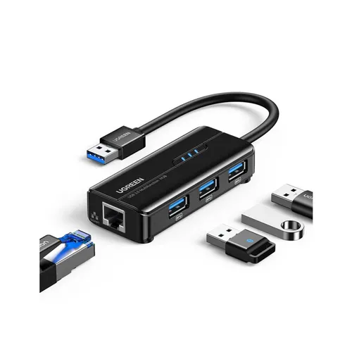 UGREEN 20265 3 Port USB 3.0 Hub with Gigabit Ethernet Adapter
