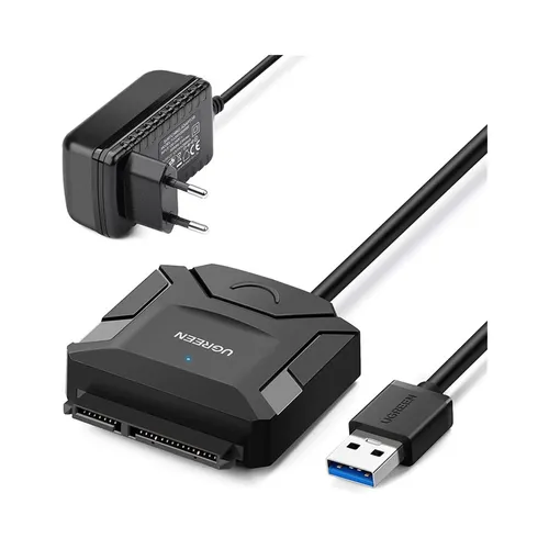 UGREEN 20611 USB to SATA Hard Drive Converter Cable with Charging Adapter for 2.5” and 3.5”