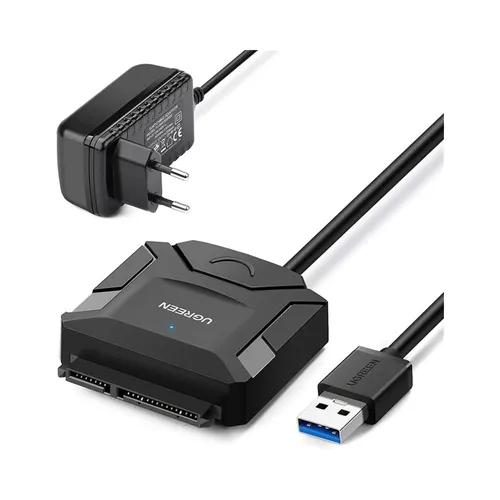 UGREEN 20611 USB to SATA Hard Drive Converter Cable with Charging Adapter for 2.5” and 3.5”