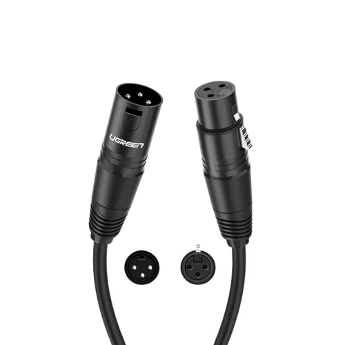 UGREEN 20710 Cannon Male to Female Microphone Extension Audio Cable 2M Black