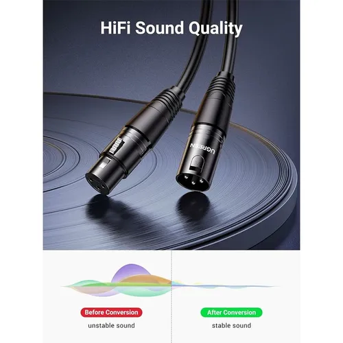 UGREEN 20712 Cannon Male Female Microphone Extension 5M Audio Cable