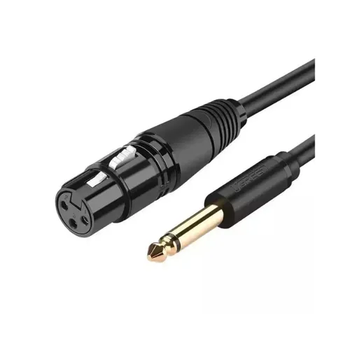 Ugreen 20720 6.5mm To Cannon Female AV Cable 3m – Black