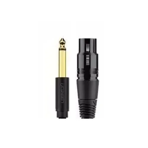 Ugreen 20720 6.5mm To Cannon Female AV Cable 3m – Black