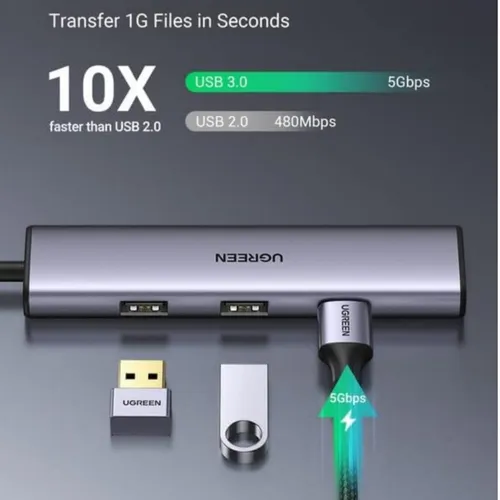 UGREEN 20841 Aluminum 4 in 1 USB C to USB 3.0 Hub