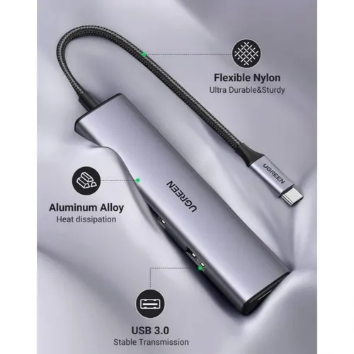 UGREEN 20841 Aluminum 4 in 1 USB C to USB 3.0 Hub
