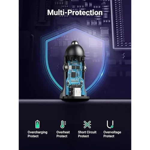 UGREEN 25045 30w Type-C +USB Dual Port Car Charger