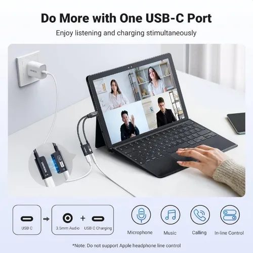 UGREEN 25837 Magnetic USB-C to 3.5mm PD Audio Adapter