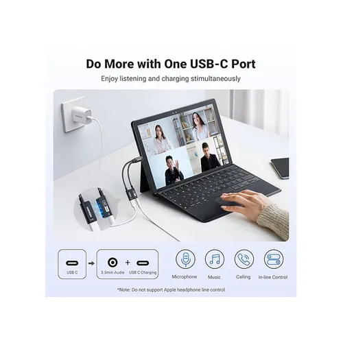 UGREEN 25837 USB-C to 3.5mm Audio Adapter with Power Delivery