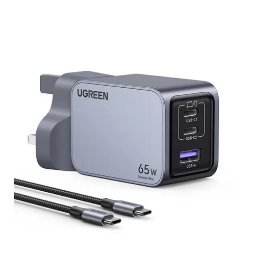 UGREEN 25872 Nexode Pro X755 65W PD GaN Fast Charger (2C1A) with 100W USB-C to USB-C Cable