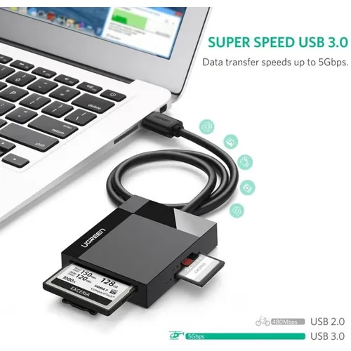 UGREEN 30333 CR125  USB 3.0 ALL-IN-ONE CARD READER, 50CM CABLE