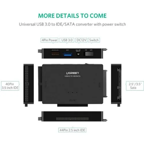 UGREEN 30353 USB 3.0 To Sata &amp; IDE HDD 3.5 + 2.5 Converter