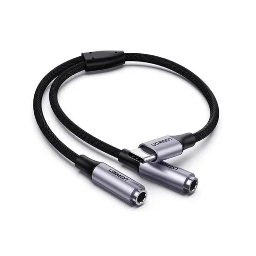 UGREEN 30732 USB-C Male to 2*3.5mm Female Auxiliary Stereo Y Splitter Audio Cable 25cm