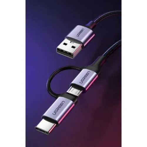 UGREEN 30875 USB Micro USB + USB-C Data Cable